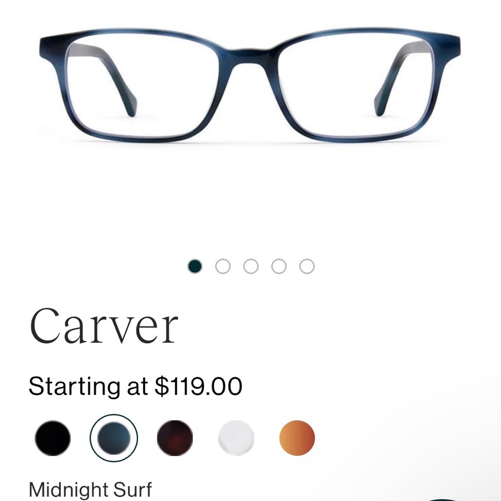 * Brand New Felix Gray Carver Midnight Surf +2.5 Reading Glasses